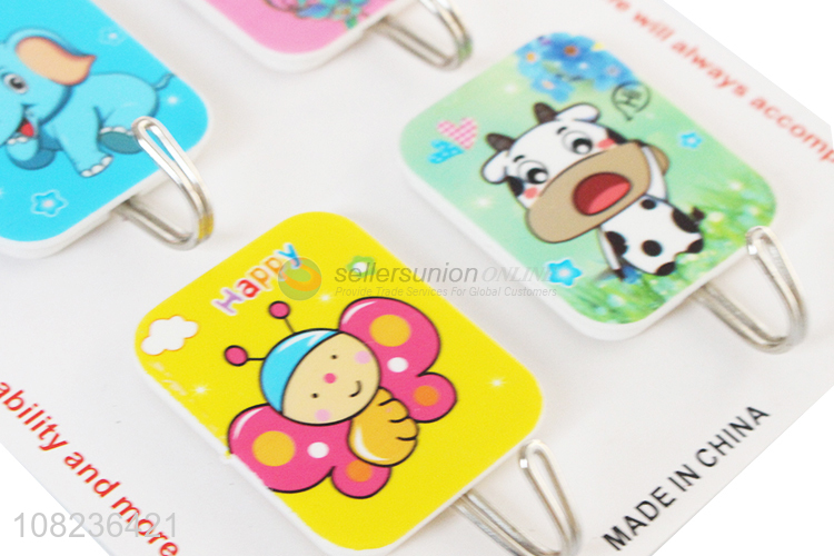 Wholesale 4 Pieces Cartoon Printed Sticky Hooks Wall Hooks