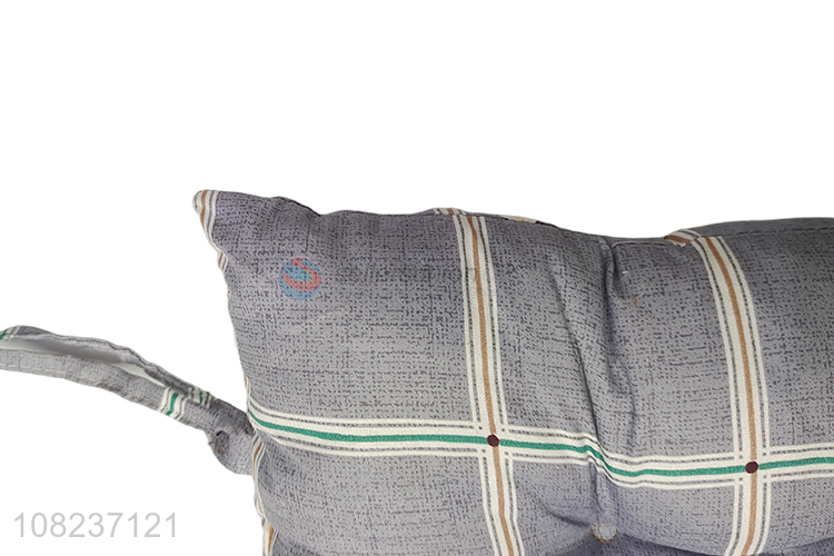 Best selling stuffed plaid chair cushion seat cushion with ties
