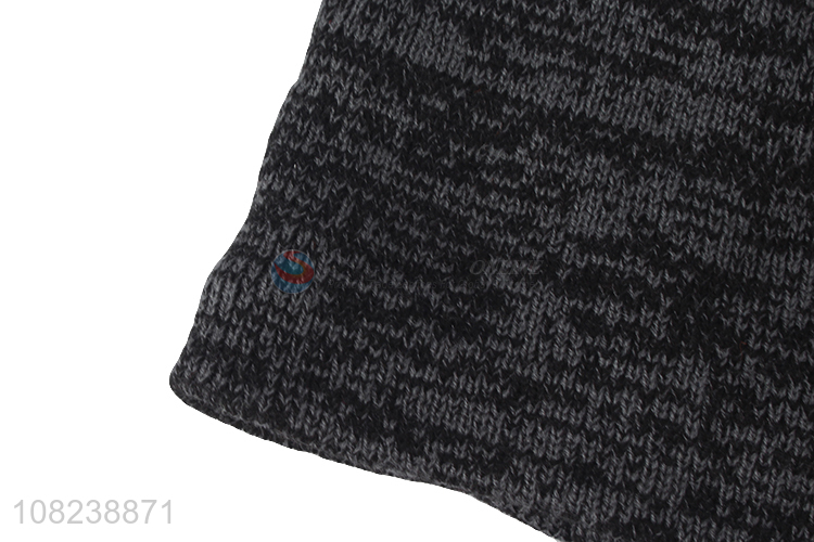 Good price men women winter knitted beanie fleece lined sport hat