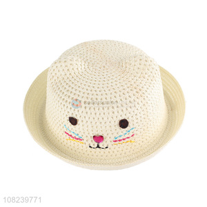 Hot selling creative woven straw hat girls cute hat