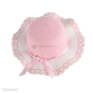 Factory direct sale fashion handmade straw hat girls cute hat