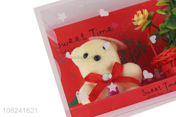 Top products Valentine's Day gifts set bears flower basket set