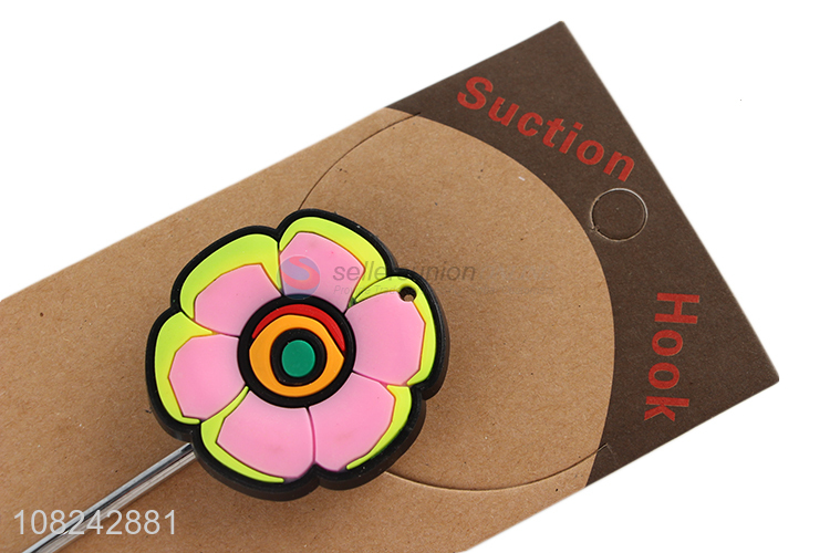 Hot selling flower shape suction cup hook for washcloth towel