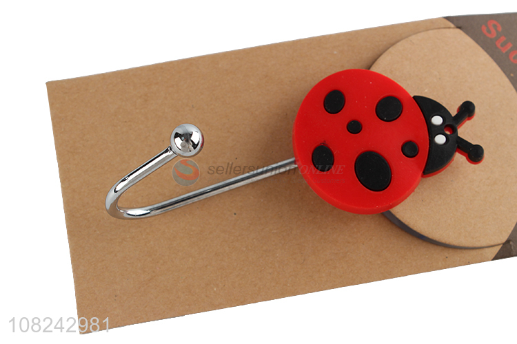 Best selling cartoon ladybird suction cup hook wall hanging hooks