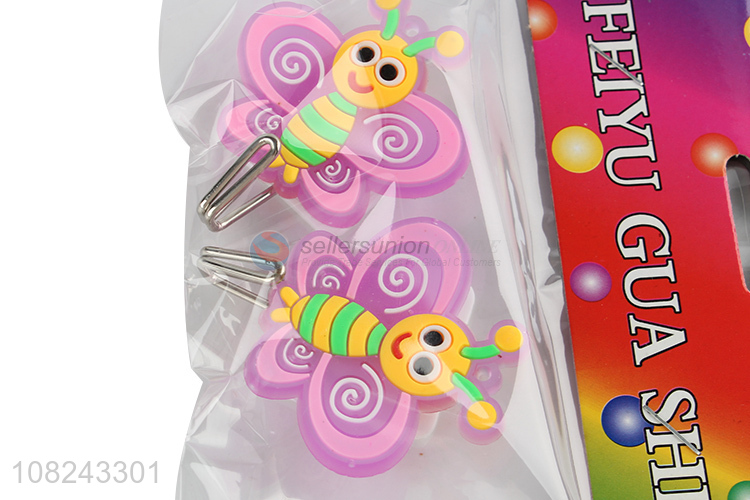 Factory price 2 pieces plastic sticky hooks wall hooks for hanging