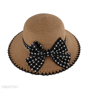 Factory wholesale creative bowknot sunhat girls hat