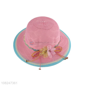 Yiwu wholesale girls fashion sunhat woven starw hat