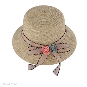Yiwu wholesale fashion straw hat girls summer sunhat
