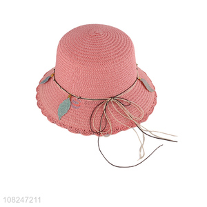 Factory price polyester sunhat girls cute starw hat