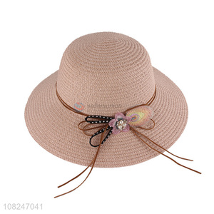 High quality fashion sunhat ladies cute straw hat for sale