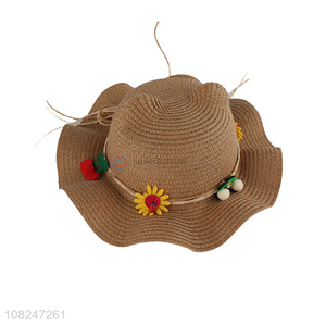 Wholesale price girls fashion starw hat outdoor sunhat