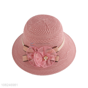 Hot selling cute straw hat ladies fashion sunhat