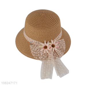 Factory supply fashion woven straw hat girls cute hat