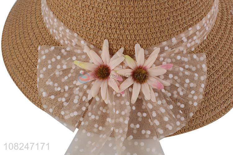 Factory supply fashion woven straw hat girls cute hat