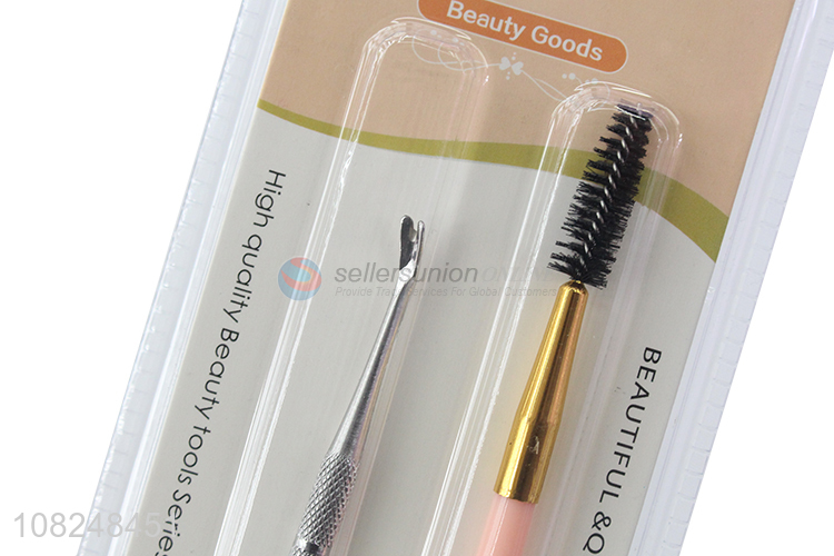 Factory wholesale beauty manicure set cuticle pusher eyelash brush