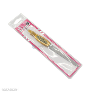 Online wholesale 2-in-1 stainless steel cuticle pusher and nail file