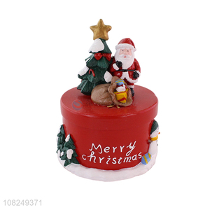Factory supply home decoration resin crafts gifts box for christmas