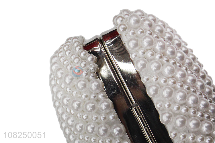 Good sale fashion women pearl bead clutch evening bag for wedding