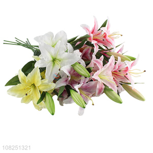 Good Quality Plastic Lily Artificial Flower For Home Decoration
