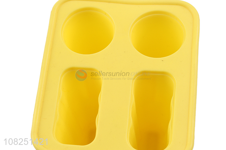 Good quality yellow silicone durable popsicle mould for household