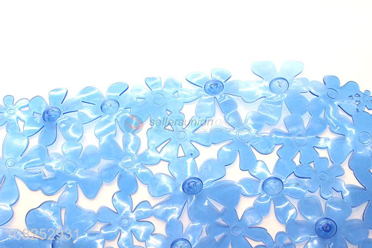 Hot selling bathroom shower mat pvc flower bath mat with suction cup