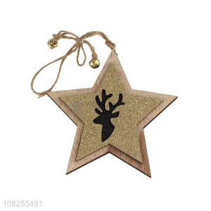 Good price <em>Christmas</em> tree decoration wooden <em>star</em> hanging ornaments