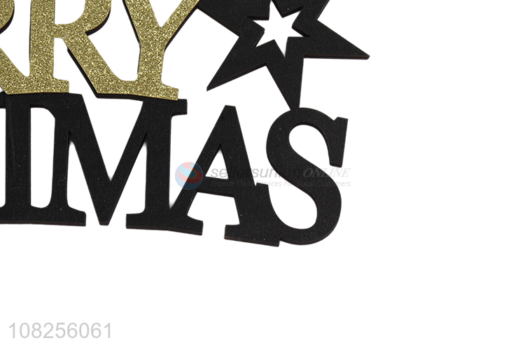 Hot selling hanging wooden Christmas sign for front door wall decor
