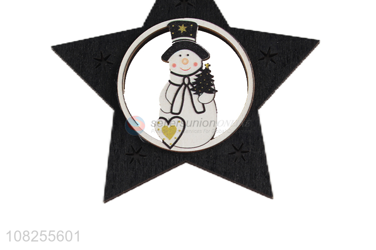 New arrival laser cutting Christmas tree hanging wooden ornaments