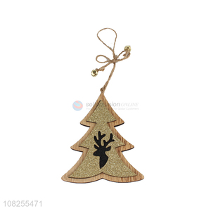 Wholesale Christmas tree shape Christmas hanging wooden ornaments