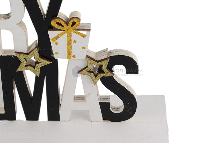 Good quality Christmas desktop ornaments wooden table decor signs