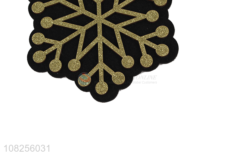 Recent design hanging wooden snowflake slice Christmas ornaments