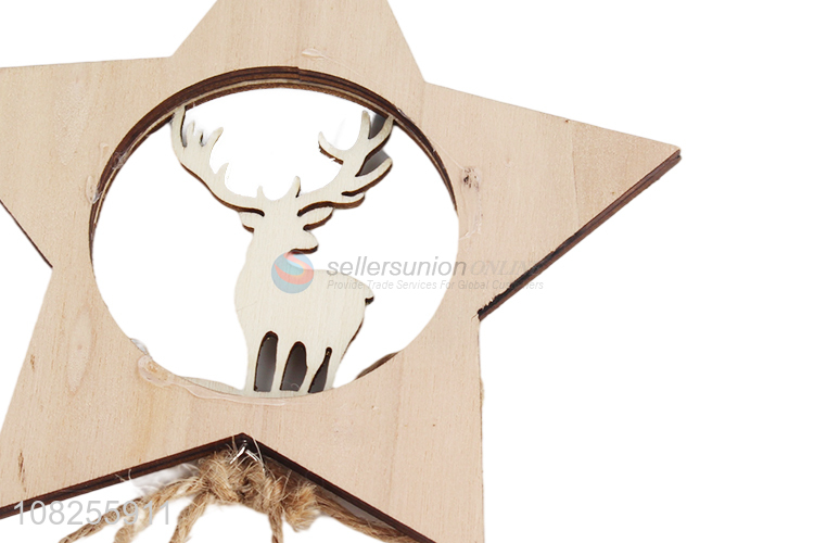 Recent design wall hanging decoration Christmas wooden ornaments