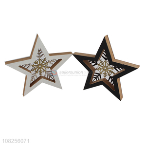 Hot selling wooden <em>star</em> <em>Christmas</em> desktop decoration for home office