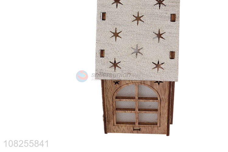 New arrival rustic Christmas hanging decor wooden house ornament