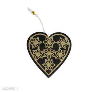 Factory price wooden heart ornament Christmas tree hanging decoration