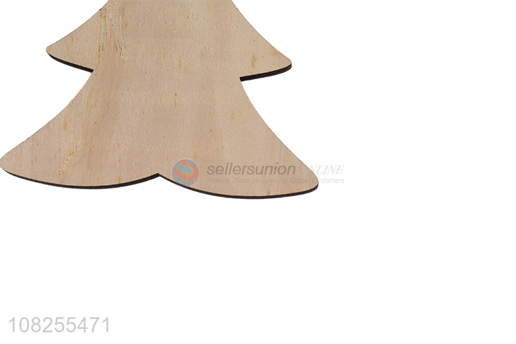 Wholesale Christmas tree shape Christmas hanging wooden ornaments
