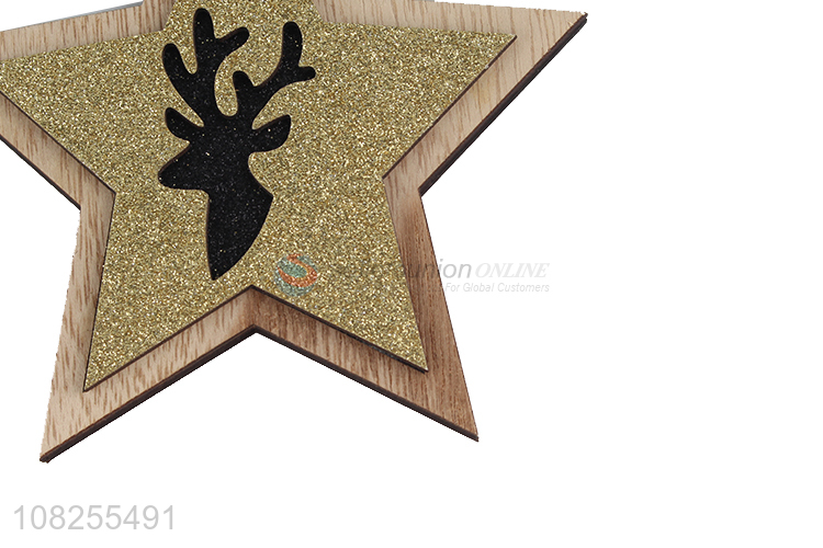 Good price Christmas tree decoration wooden star hanging ornaments