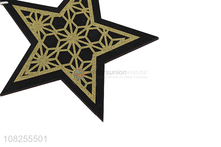 Best selling wooden star ornament Christmas wood hanging decoration