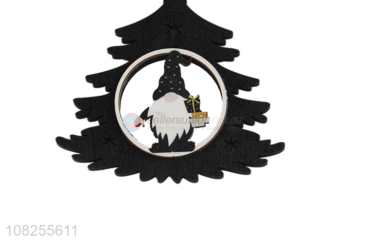Good price laser cutting hollow wooden hanging ornament for Christmas