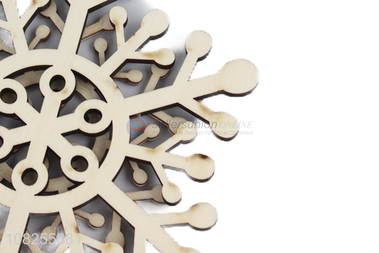 China imports wooden snowflake slice Christmas party hanging ornament