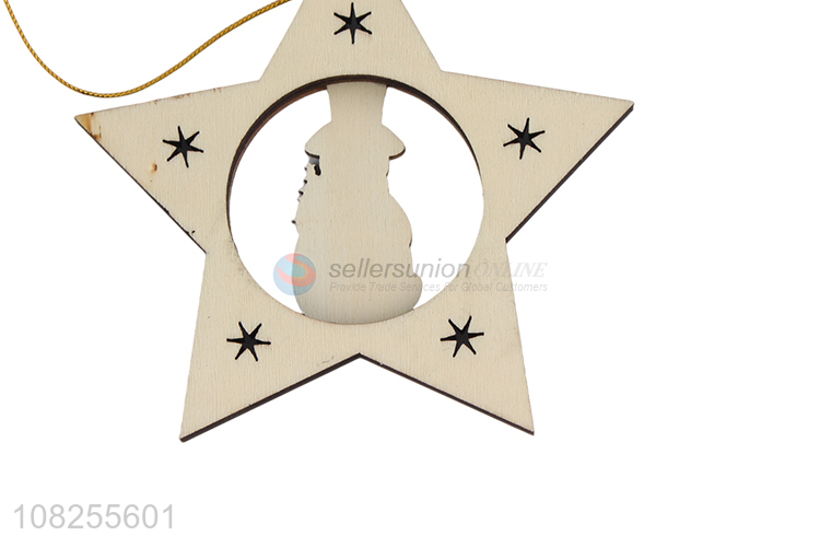 New arrival laser cutting Christmas tree hanging wooden ornaments