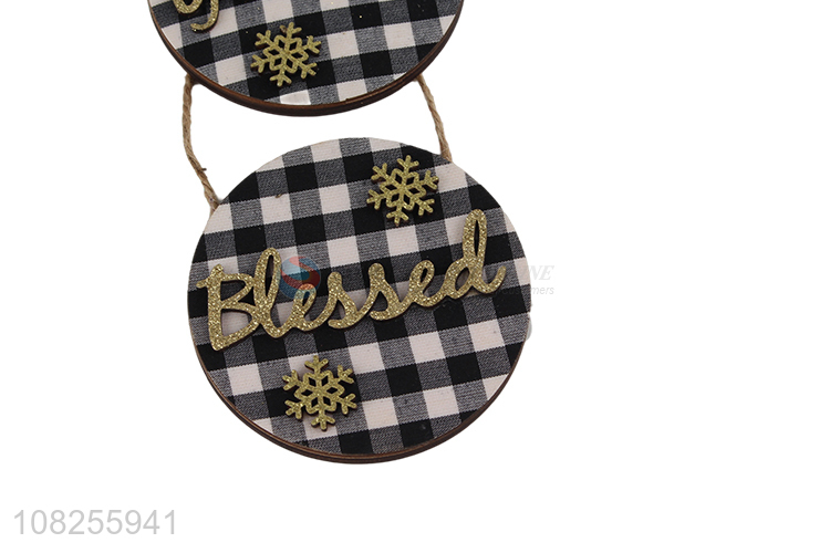 Good quality Christmas wooden hanging ornament for holiday farmhouse