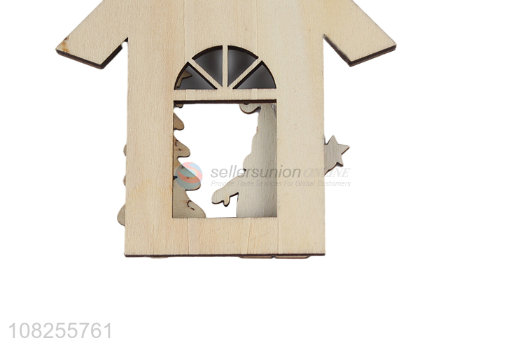 China imports wooden house slice Christmas party hanging ornament