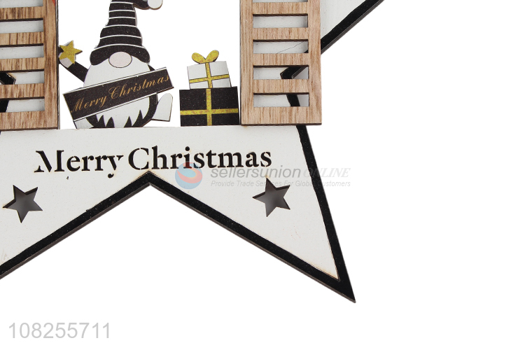 Wholesale Christmas tree wall hanging wooden ornament party decoration