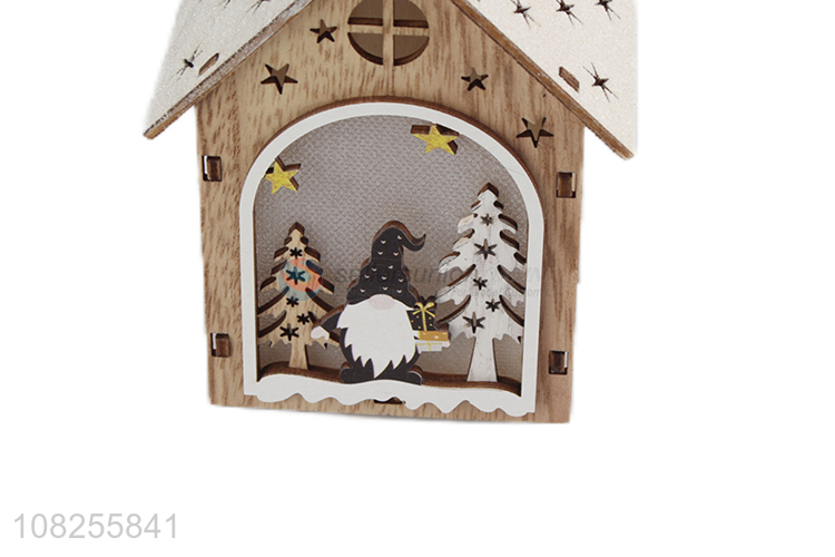 New arrival rustic Christmas hanging decor wooden house ornament