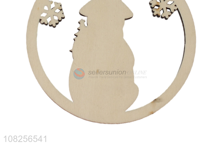 Wholesale price wooden pendant christmas snowman pendant