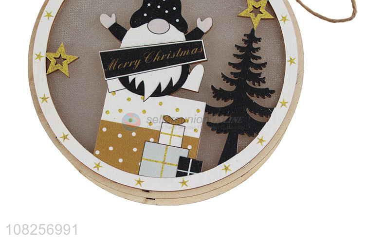 Hot sale wooden christmas pendant festive ornament