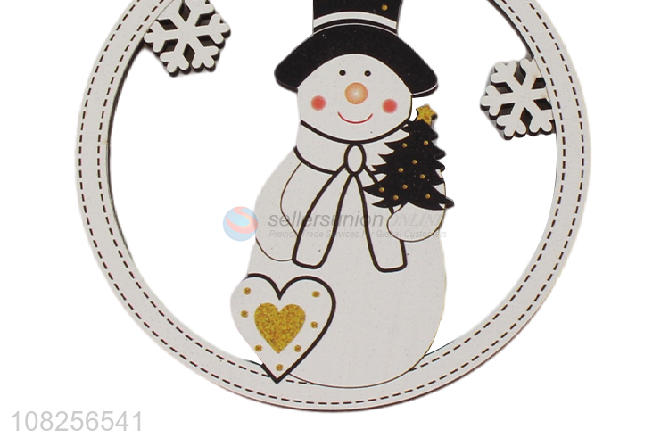 Wholesale price wooden pendant christmas snowman pendant