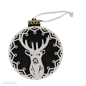Yiwu wholesale wood carving elk pendant christmas decoration