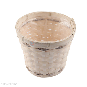 Wholesale handmade natural bamboo woven basket desktop storage basket